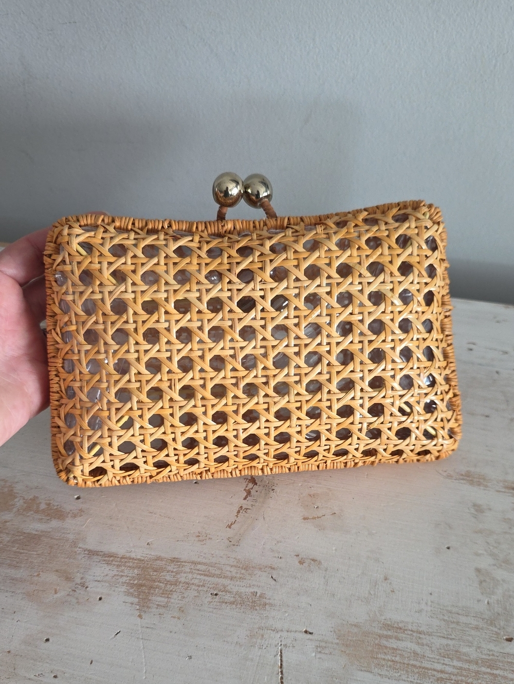 Serpui Rattan Clutch